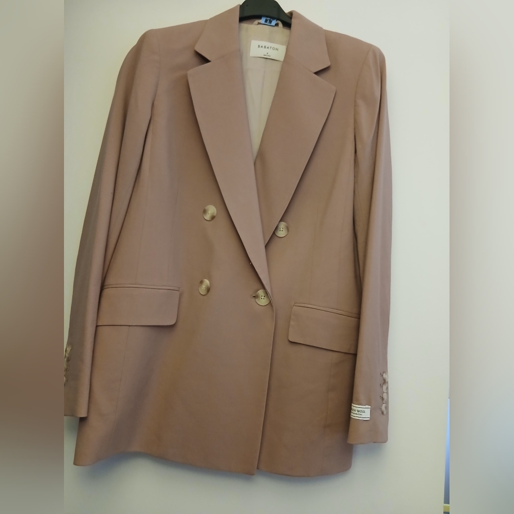 Babaton Double-Breasted Taupe Blazer